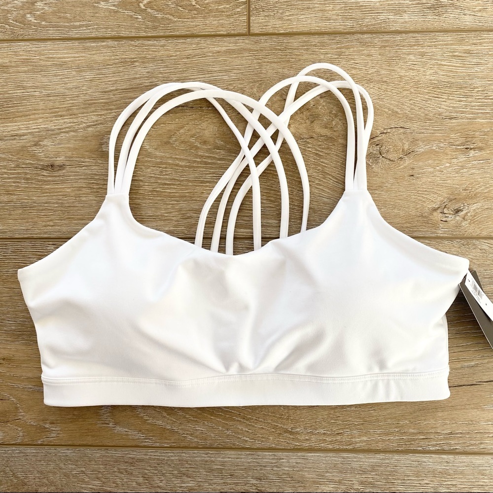 NEW GAP Fit Eclipse Womens White Sports BRA Sz Medium Full Coverage Soft